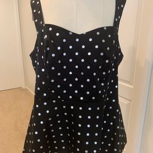 Black with silver polka dot Torrid peplum top